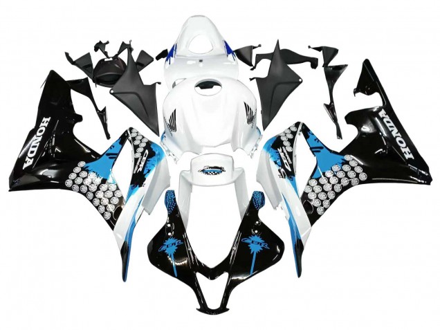 Carena Moto Honda CBR600RR 2007-2008 - Bianco Azzurro Chiaro Nero Lucido