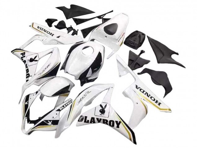 Carena Moto Honda CBR600RR 2007-2008 - Bianco Oro Nero Lucido Playboy