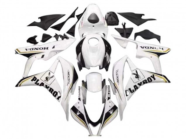 Carena Moto Honda CBR600RR 2007-2008 - Bianco Oro Nero Lucido Playboy