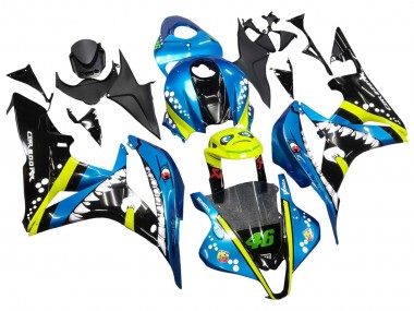 Carena Moto Honda CBR600RR 2007-2008 - Verde Giallo Nero Lucido Squalo 46