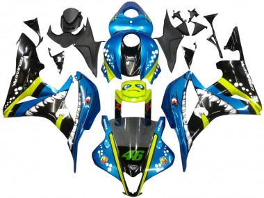 Carena Moto Honda CBR600RR 2007-2008 - Verde Giallo Nero Lucido Squalo 46