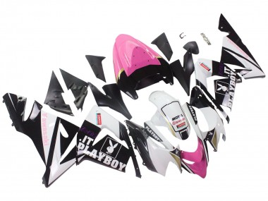 Carena Moto Kawasaki ZX10R 2004-2005 - Nero Rosa Bianco Playboy Motul