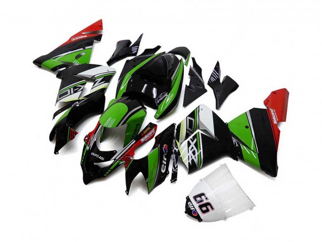 Carena Moto Kawasaki ZX10R 2004-2005 - Bianco Nero Verde Elf