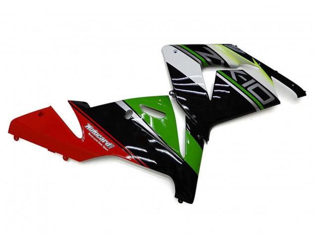 Carena Moto Kawasaki ZX10R 2004-2005 - Bianco Nero Verde Elf