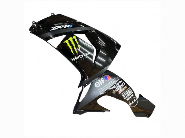 Carena Moto Kawasaki ZX10R 2006-2007 - Grigio Giallo Nero Lucido Mostro Elf