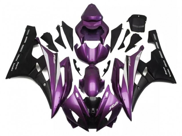 Carene Moto Yamaha YZF R6 2006-2007 - Viola Nero Opaco Santander