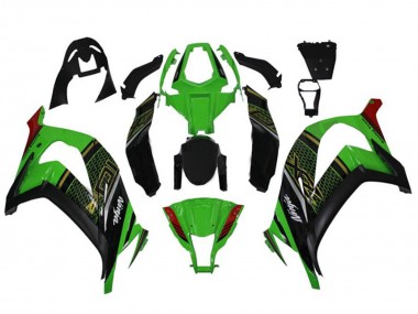 Carene Moto Kawasaki ZX10R 2011-2015 - Verde Nero Lucido Rosso Honeycomb