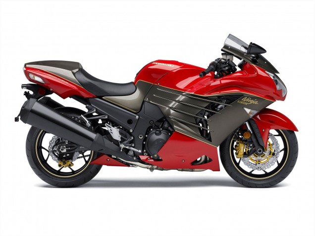 Carena Moto Kawasaki ZX14R ZZR1400 2012-2024 - Rosso Nero Opaco Oro Ninja