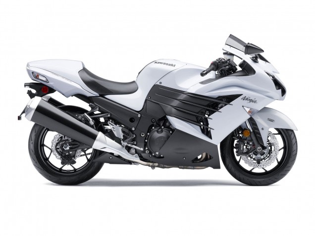 Carena Moto Kawasaki ZX14R ZZR1400 2012-2024 - Bianco Nero Opaco