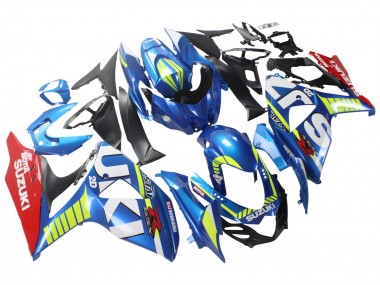 Carena Moto Suzuki GSXR 1000 2009-2016 - Azzurro Chiaro Verde Rosso Motul