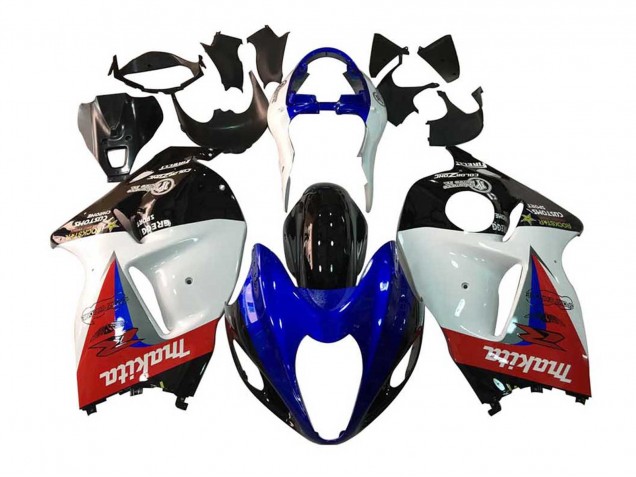 Carena Moto Suzuki GSXR 1300 Hayabusa 1996-2007 - Bianco Blu Rosso Makita Nero