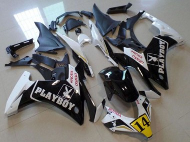 Carene Moto Honda CBR500R 2013-2015 - Bianco Giallo Nero Lucido Playboy 14