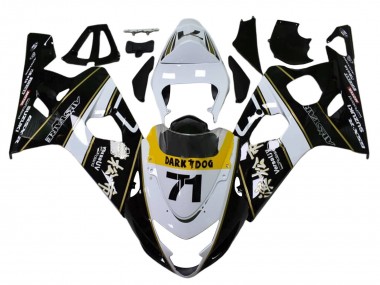 Carena Moto Suzuki GSXR 600 / GSXR 750 2004-2005 - Bianco Nero Giallo Dark Dog 71