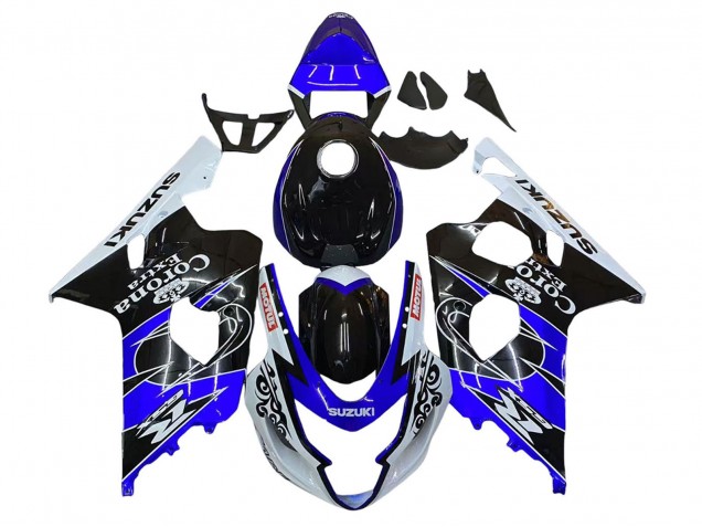 Carena Moto Suzuki GSXR 600 / GSXR 750 2004-2005 - Bianco Blu Nero Corona Motul