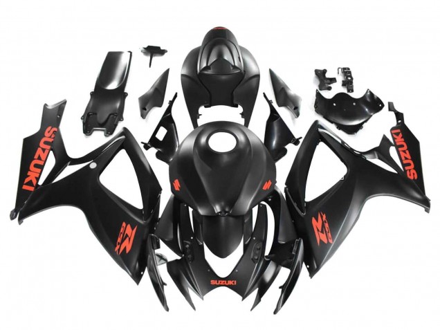 Carena Moto Suzuki GSXR 600 / GSXR 750 2004-2005 - Nero Opaco Rosso Decal
