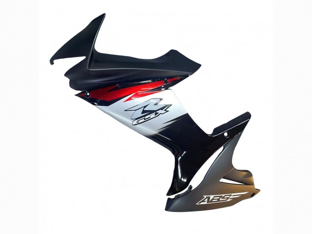 Carena Moto Suzuki GSXR 600 / GSXR 750 2011-2024 - Nero Lucido Forgiato Fibra di Carbonio Argento Rosso