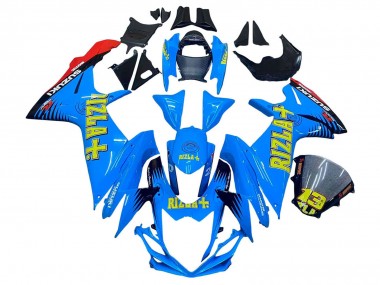 Carena Moto Suzuki GSXR 600 / GSXR 750 2011-2024 - Blu Oro Rosso Nero Rizla