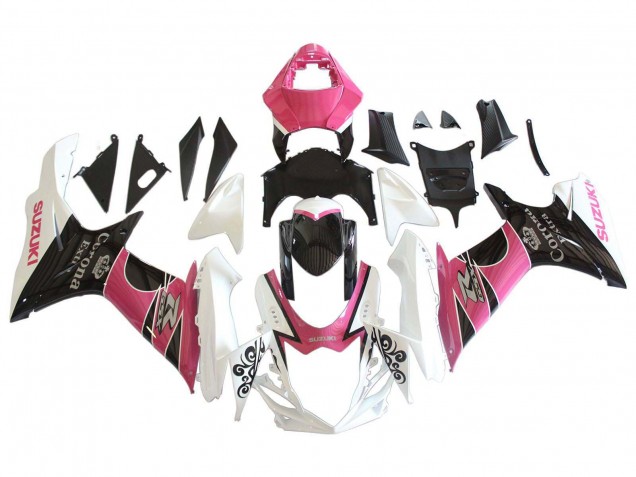 Carena Moto Suzuki GSXR 600 / GSXR 750 2011-2024 - Bianco Rosa Nero Corona