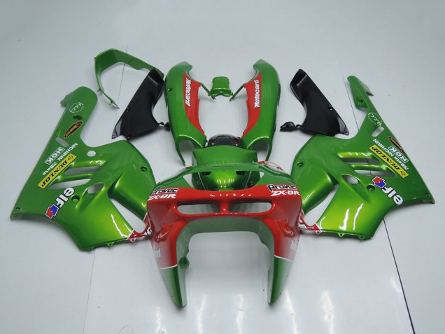 Carene Moto Kawasaki ZX9R 1994-1997 - Verde Rosso Elf Dunlop