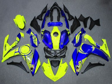 Carena Moto Yamaha YZF R3/R25 2015-2018 - Neon Giallo Blu Nero 46