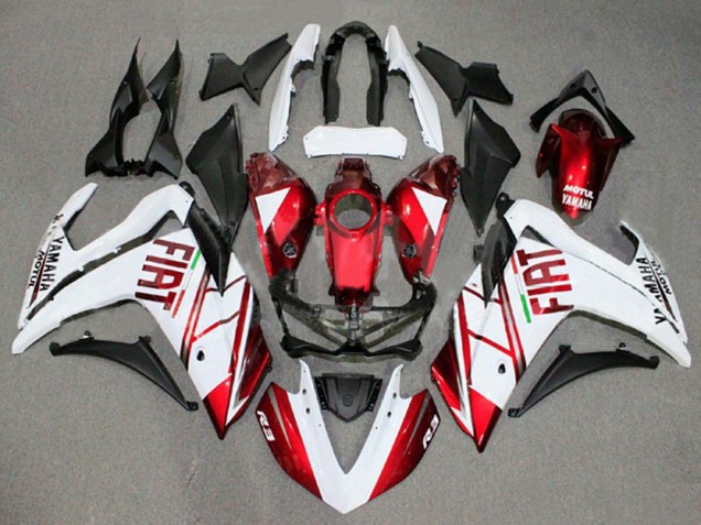 Carena Moto Yamaha YZF R3/R25 2015-2018 - Bianco Rosso Fiat Motul