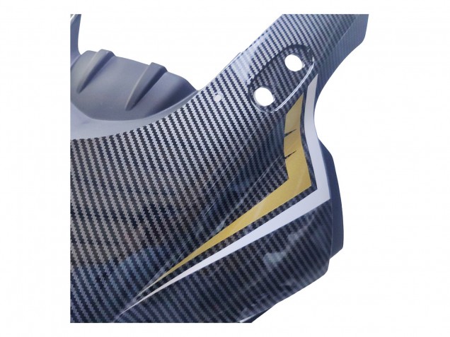Carena Moto Yamaha YZF R3/R25 2022-2024 - Nero Fibra di Carbonio Stile Oro Rosso ABBOT