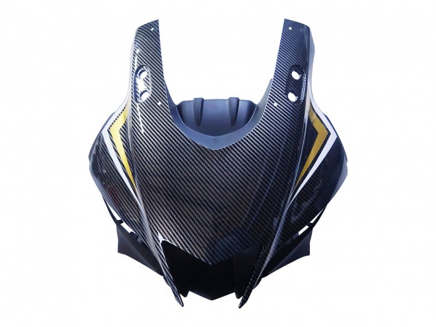 Carena Moto Yamaha YZF R3/R25 2022-2024 - Nero Fibra di Carbonio Stile Oro Rosso ABBOT