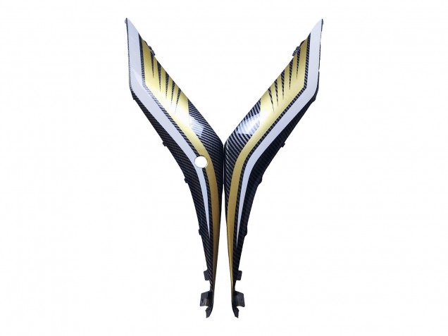 Carena Moto Yamaha YZF R3/R25 2022-2024 - Nero Fibra di Carbonio Stile Oro Rosso ABBOT