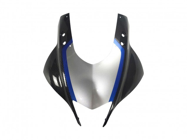 Carena Moto Yamaha YZF R3/R25 2022-2024 - Nero Fibra di Carbonio Stile Argento Blu