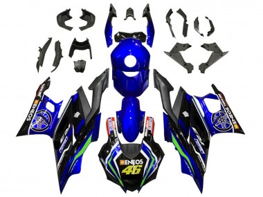 Carena Moto Yamaha YZF R3/R25 2022-2024 - Blu Verde Nero ENEOS 46