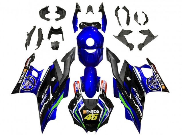 Carena Moto Yamaha YZF R3/R25 2022-2024 - Blu Verde Nero ENEOS 46