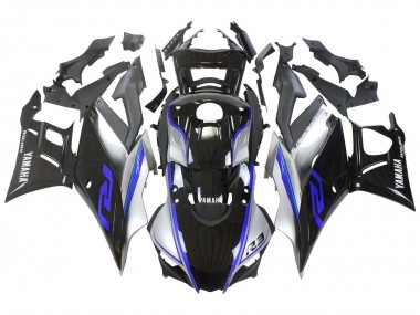 Carena Moto Yamaha YZF R3/R25 2022-2024 - Argento Blu Nero Lucido