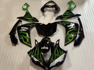 Carena Moto Yamaha YZF 1000 R1 2004-2006 - Nero Lucido Verde Fiamma Bianco Decal