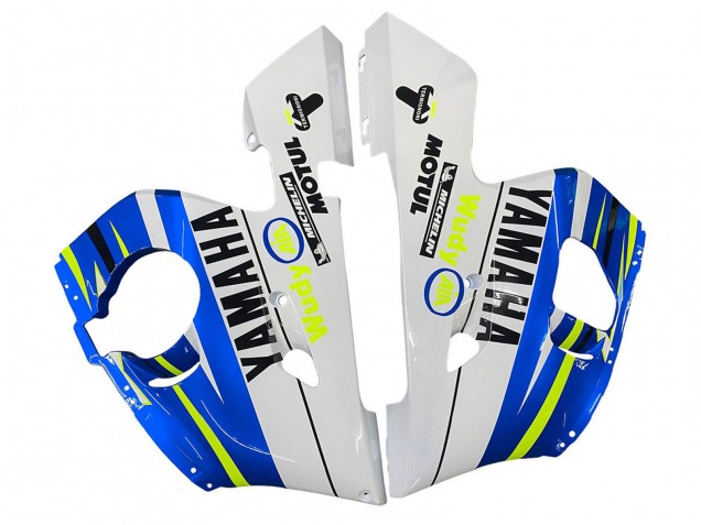 Carena Moto Yamaha YZF 600 R6 1998-2002 - Bianco Blu Neon Giallo Fiat Motul Michelin