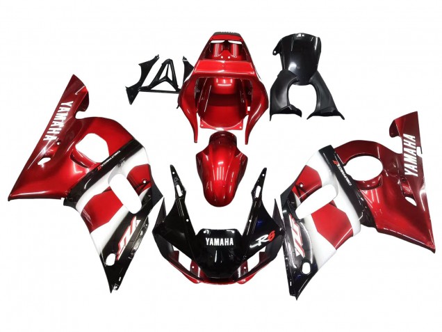 Carena Moto Yamaha YZF 600 R6 1998-2002 - Rosso Bianco Nero Lucido