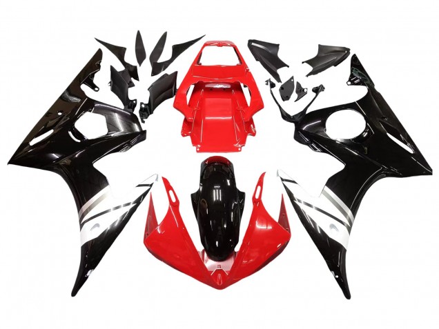 Carena Moto Yamaha YZF R6S 2006-2009 - Rosso Bianco Nero Lucido