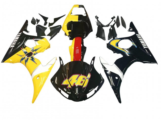 Carena Moto Yamaha YZF R6S 2006-2009 - Giallo Rosso Nero Lucido 46