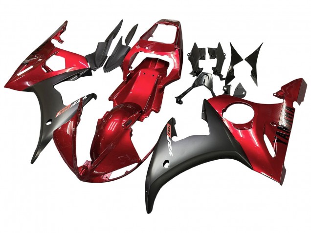 Kit Carena Moto Yamaha YZF R6S 2006-2009 - Rosso Nero Opaco
