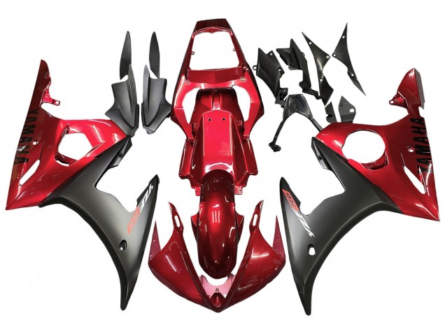 Kit Carena Moto Yamaha YZF R6S 2006-2009 - Rosso Nero Opaco