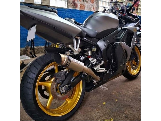 Carena Moto Yamaha YZF R6S 2006-2009 - Grigio Opaco Nero Opaco Oro Decals