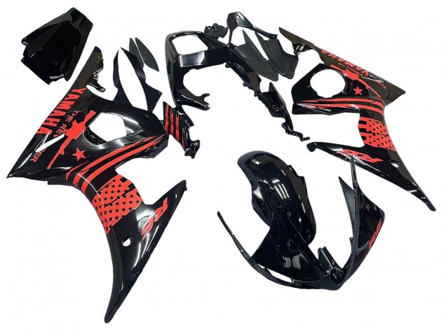 Carena Moto Yamaha YZF R6S 2006-2009 - Nero Lucido Rosso