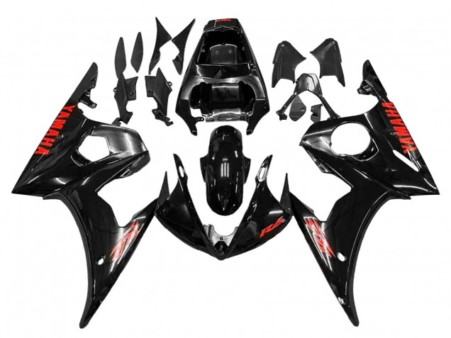 Carena Moto Yamaha YZF R6S 2006-2009 - Nero Lucido Rosso