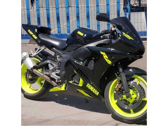 Carena Moto Yamaha YZF R6S 2006-2009 - Nero Lucido Neon Giallo