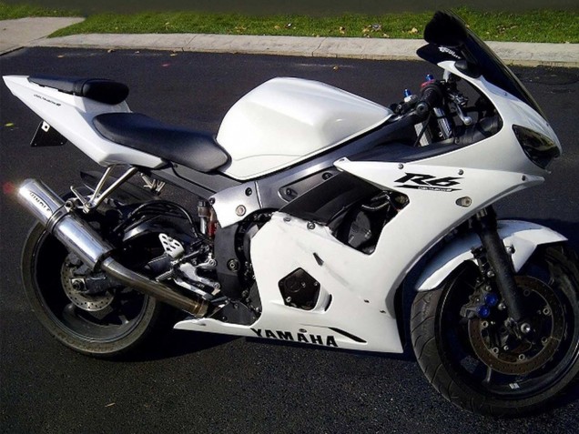 Carena Moto Yamaha YZF R6S 2006-2009 - Bianco Nero Decals