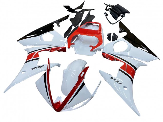 Carena Moto Yamaha YZF R6S 2006-2009 - Bianco Rosso Nero Lucido