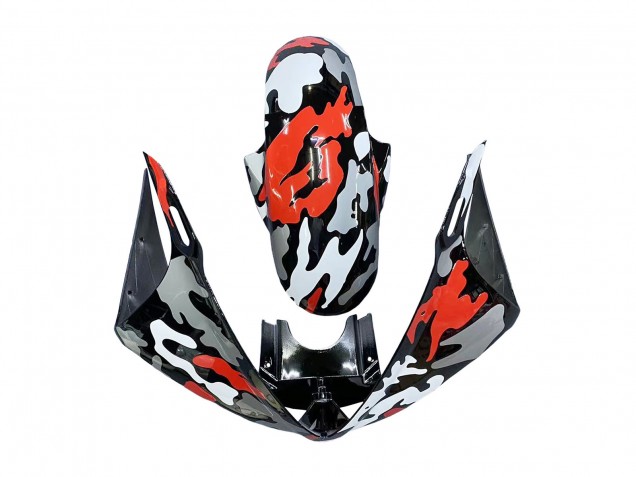 Carena Moto Yamaha YZF R6S 2006-2009 - Nero Rosso Grigio Camouflage
