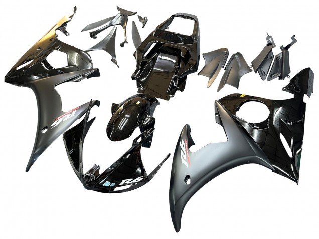 Carena Moto Yamaha YZF R6S 2006-2009 - Nero Lucido Nero Opaco Oro Camaleonte