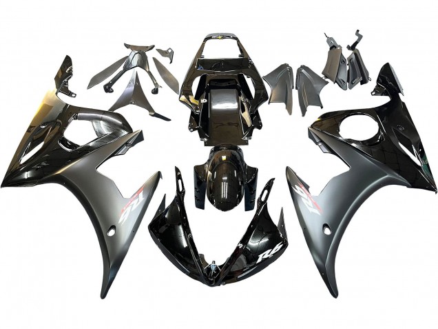 Carena Moto Yamaha YZF R6S 2006-2009 - Nero Lucido Nero Opaco Oro Camaleonte