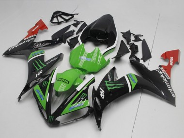 Carene Moto Yamaha YZF R1 2004-2006 - Nero Lucido Bianco Rosso Verde Mostro