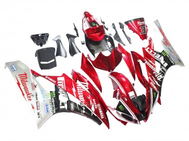 Carena Moto Yamaha YZF 600 R6 2006-2007 - Bianco Rosso Nero Verde Mostro Milwaukee